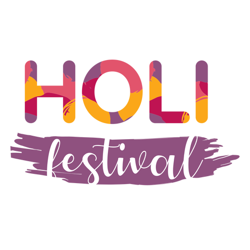 Holi festival brush stroke lettering