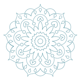 Holi festival mandala line PNG Design
