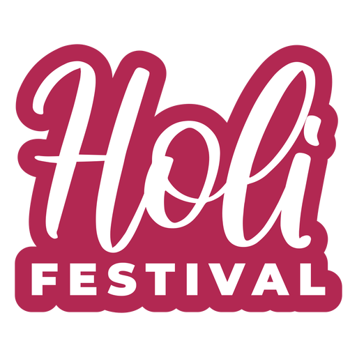 Holi festival sticker lettering PNG Design