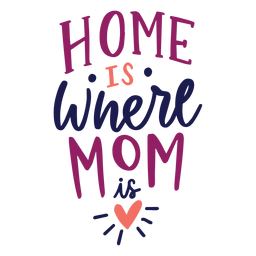 Home Is Where Mom Is English Heart Text Sticker Transparent Png Svg Vector File