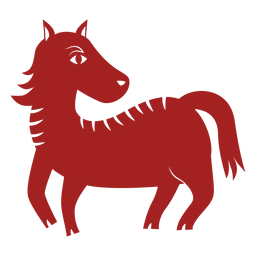 Horse mane chinese astrology silhouette PNG Design