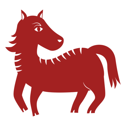 Horse mane chinese astrology silhouette PNG Design