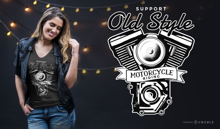 Old Motorcycle Riding T-Shirt Design Old Motorcycle Riding T-Shirt Design