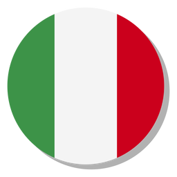 Círculo do ícone do idioma da bandeira da Itália Desenho PNG