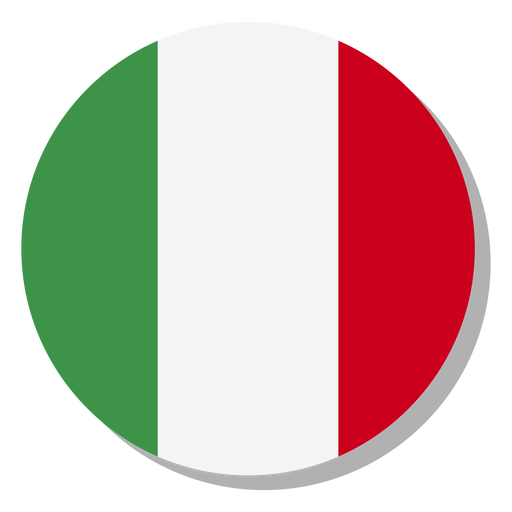 Círculo do ícone do idioma da bandeira da Itália Desenho PNG