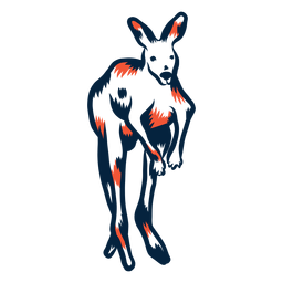 Kangaroo front view duotone PNG Design