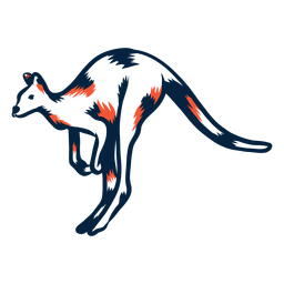Duotono saltando canguro Diseño PNG