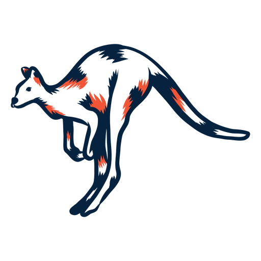 Kangaroo jumping duotone PNG Design