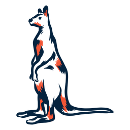 Duotono de pie canguro Diseño PNG