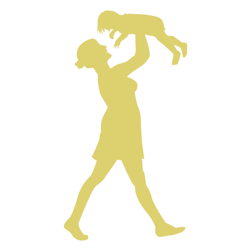 Kid mother child silhouette PNG Design