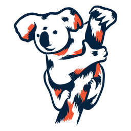 Koala colgando de un árbol duotono Diseño PNG