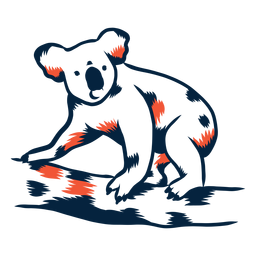 Koala de pie en árbol duotono Diseño PNG