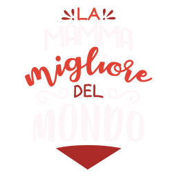 La mamma migliore del mondo italian text sticker PNG Design