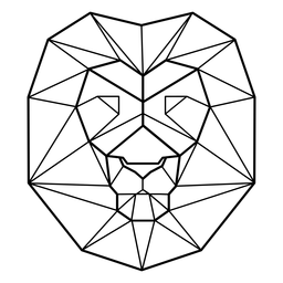 Cabeça de leão poligonal Desenho PNG