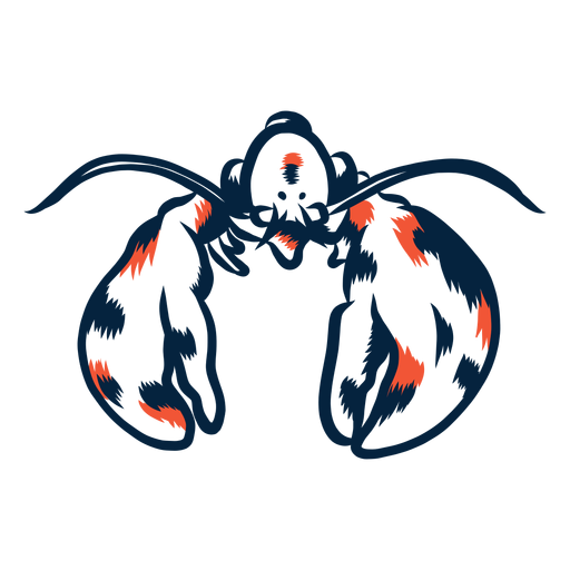 Lobster front view duotone PNG Design
