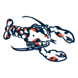 Lobster top view duotone PNG Design