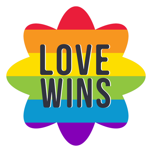 Love wins rainbow lgbt sticker PNG Design