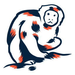Macaco comendo duotone Desenho PNG