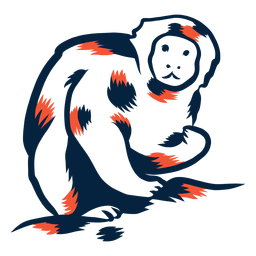 Monkey eating duotone PNG Design Transparent PNG