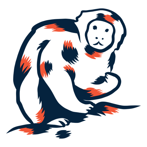 Mono comiendo duotono Diseño PNG