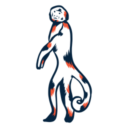 Monkey standing duotone PNG Design