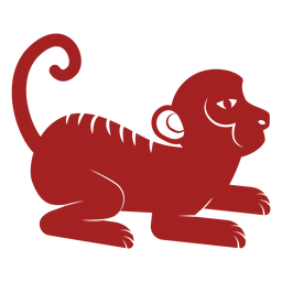 Monkey tail chinese astrology silhouette PNG Design