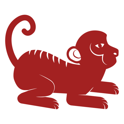 Monkey tail chinese astrology silhouette