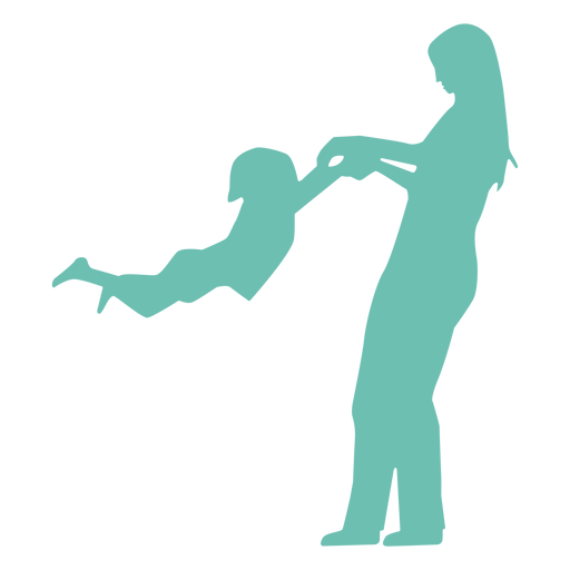 Mother child kid silhouette