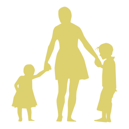 Mutter Tochter Sohn Kind Kind Silhouette PNG-Design