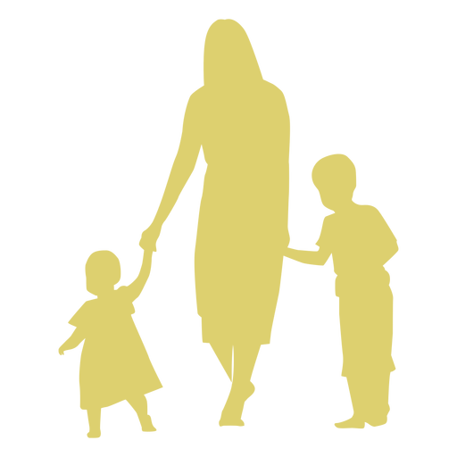 Mutter Tochter Sohn Kind Kind Silhouette PNG-Design