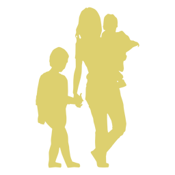 Mother kid daughter son child silhouette PNG Design Transparent PNG