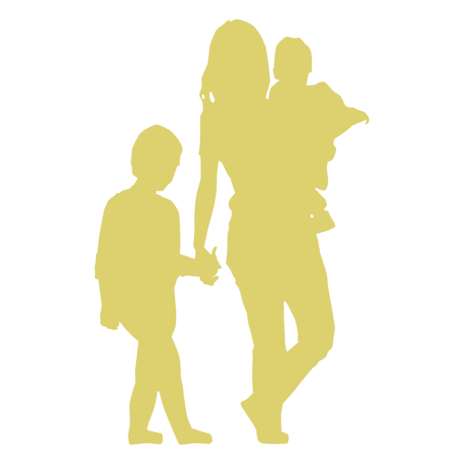 Mother kid daughter son child silhouette PNG Design