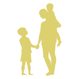 Silhueta mãe filho filha criança Desenho PNG