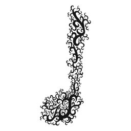 Musical note symbol swirl PNG Design