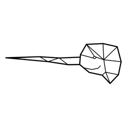 Narwhal head polygonal PNG Design