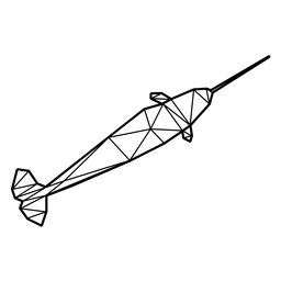 Narwhal top view polygonal PNG Design