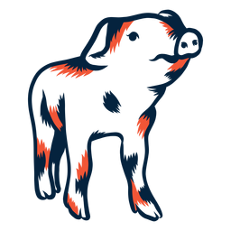 Cerdo buscando duotono Diseño PNG