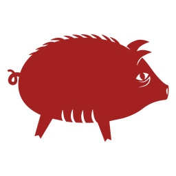 Pig snout chinese astrology silhouette PNG Design