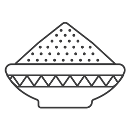 Plate bowl pattern porridge powder stroke PNG Design