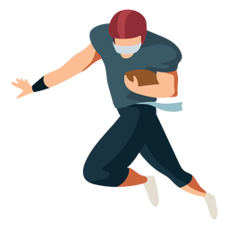 Player ball football helmet outfit flat PNG Design