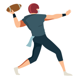 Player ball helmet football outfit flat PNG Design