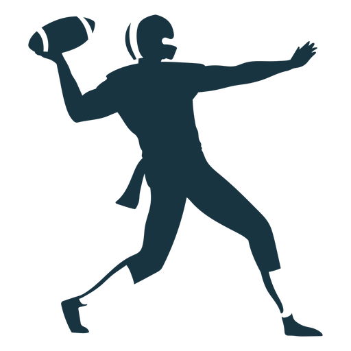Player ball outfit helmet football silhouette PNG Design