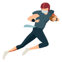 Player ball running football helmet outfit flat PNG Design