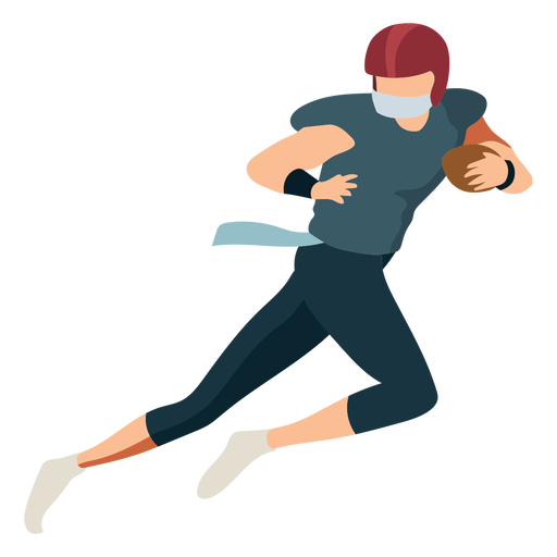 Player ball running football helmet outfit flat PNG Design