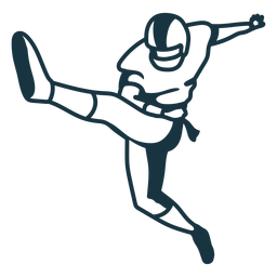 Player football outfit helmet ball stroke PNG Design