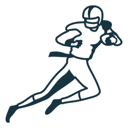 Spieler Helm Outfit Ball läuft Fußball Schlaganfall PNG-Design