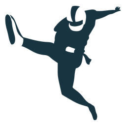 Player leg outfit ball helmet football silhouette PNG Design