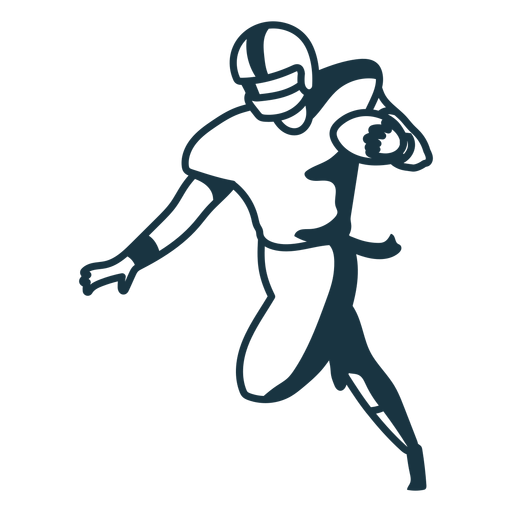 Player Outfit Football Helmet Ball Stroke PNG & SVG Design For T-Shirts