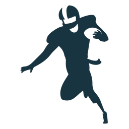 Silhueta de futebol do capacete do jogador em corrida com bola Desenho PNG