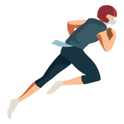 Jogador correndo roupa de bola de capacete de futebol plana Desenho PNG